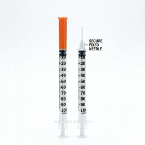 1cc single-use syringe with clear markings for precision laboratory dispensing
