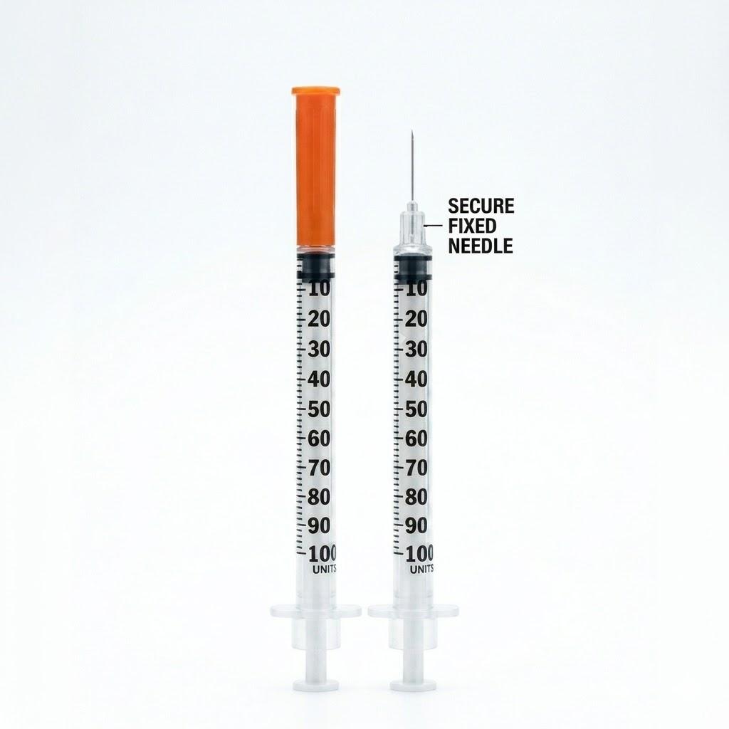 1cc single-use syringe with clear markings for precision laboratory dispensing